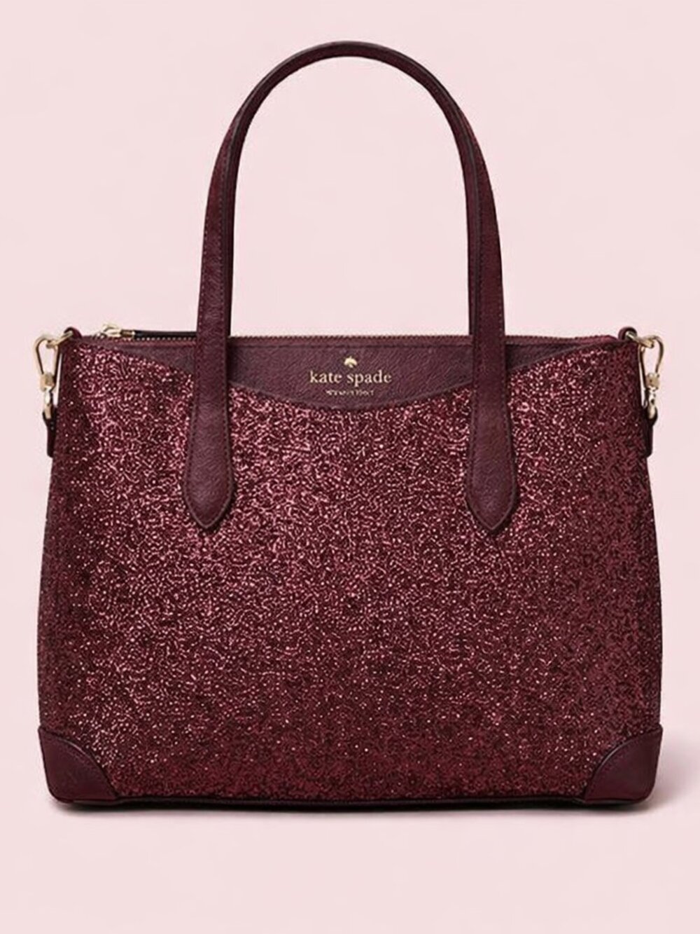 kate spade Glitter Tote Bag in Burgundy